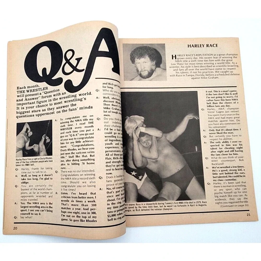 THE‎ WRESTLER SEPT 1981 TOMMY RICH HARLEY RACE SGT. SLAUGHTER PAT PATTERSON